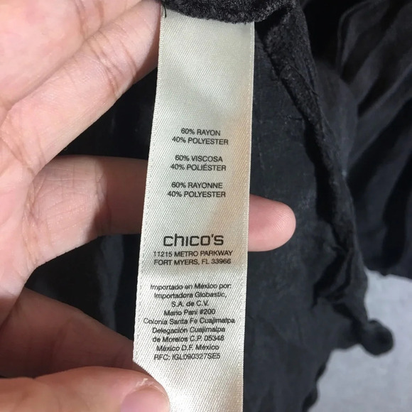 Womens Chicos Swimsuit Coverup Button Up Shirt Dress Black Sheer Casual Summer - Picture 5 of 5